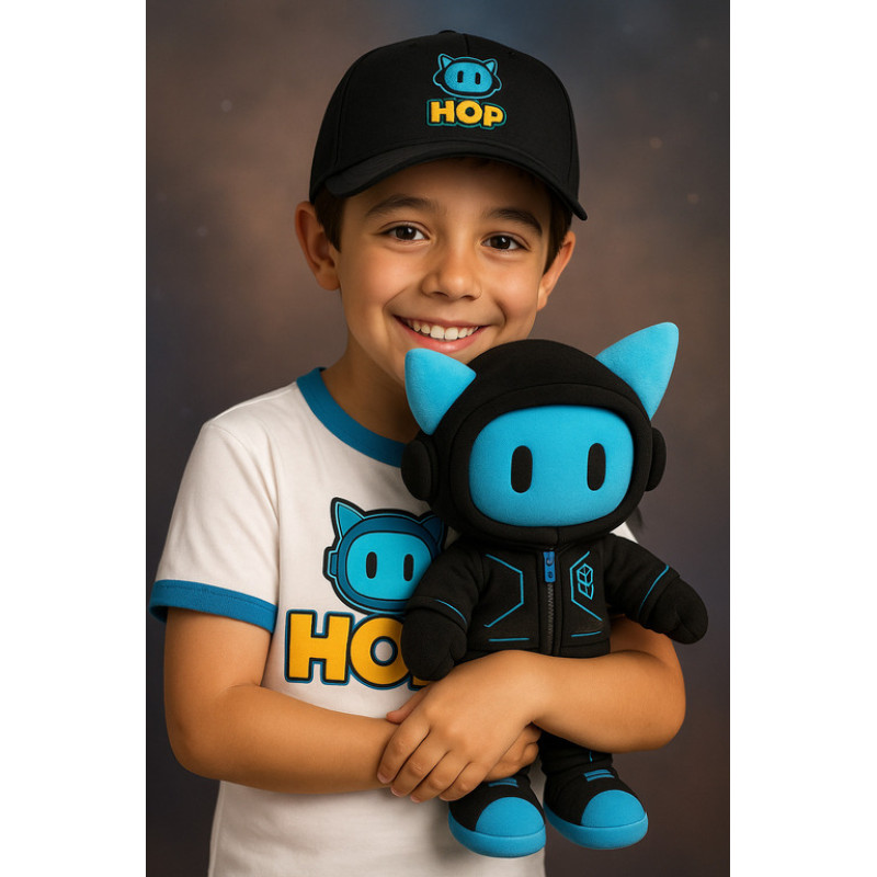 Combo Hop 2 en 1 –  Peluche Oficial + Gorra Edición Especial